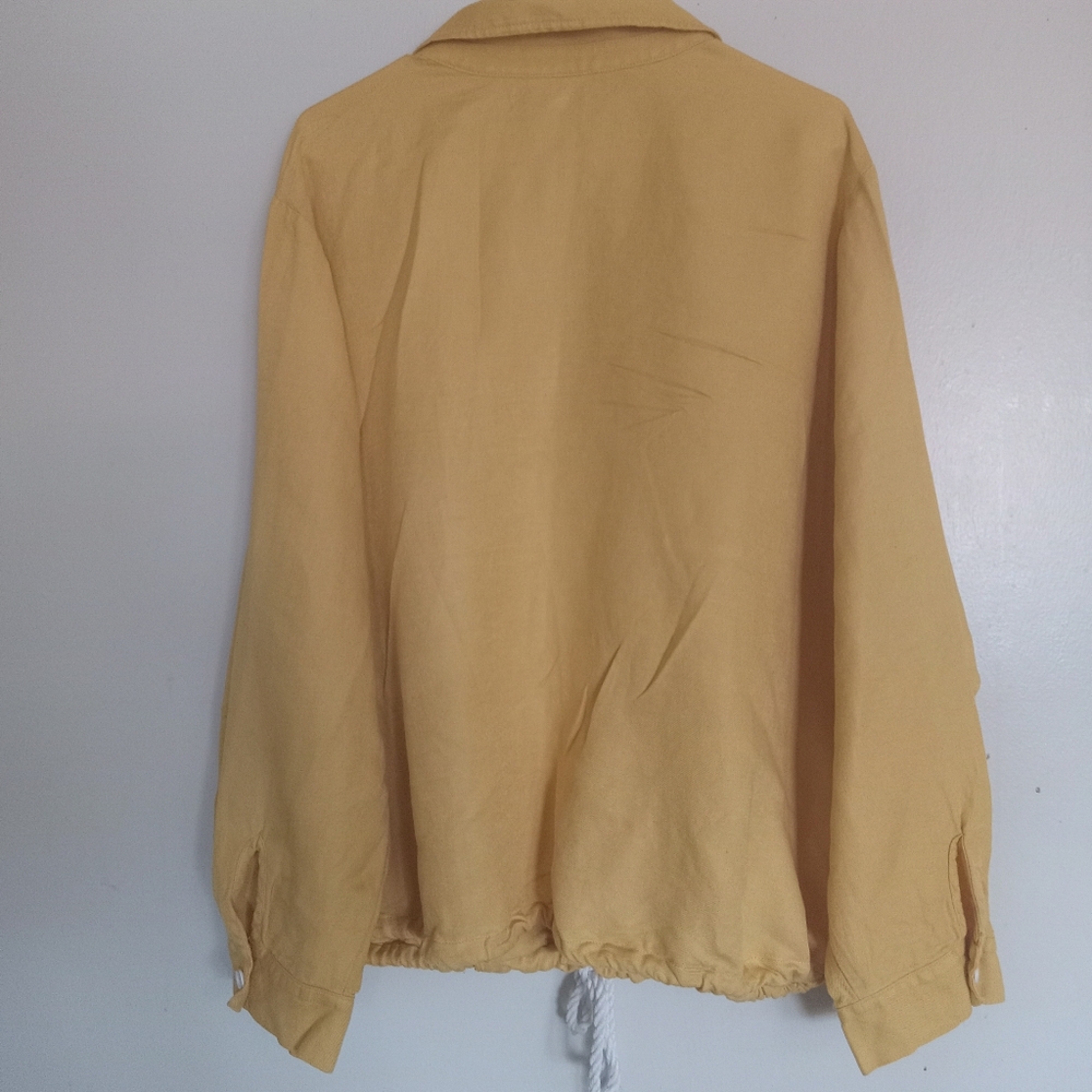 J. Jill Women's Yellow Linen Blend Drawstring Plus Size Jacket Size 3X - Picture 2 of 9